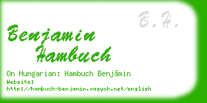 benjamin hambuch business card