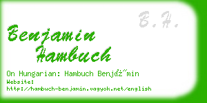 benjamin hambuch business card